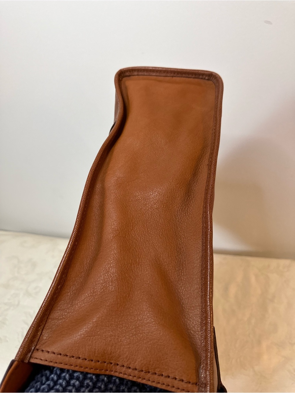 Cole Haan Designer Leather Tote Bag in Cognac - Picture 12 of 16